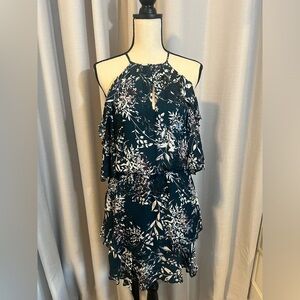Parker Green and White Floral Mini Dress